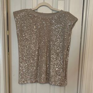 Endless Rose Shimmering Silver Sequin Blouse